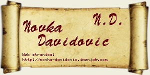 Novka Davidović vizit kartica
